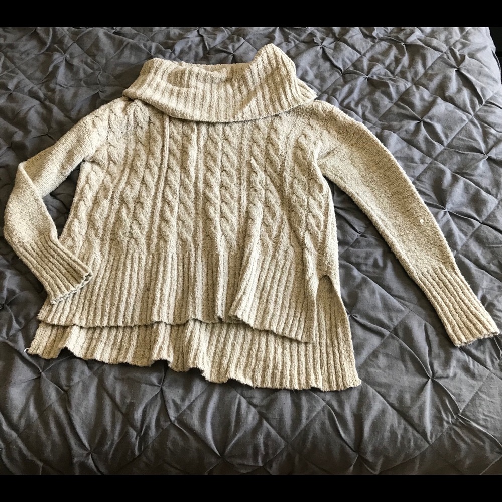 Tan Cowl Neck Sweater